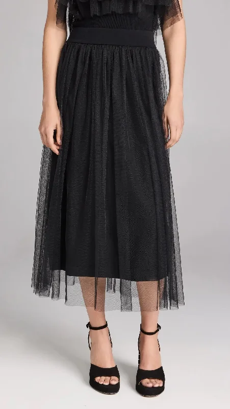 Autumn Cashmere Gathered Skirt with Tulle