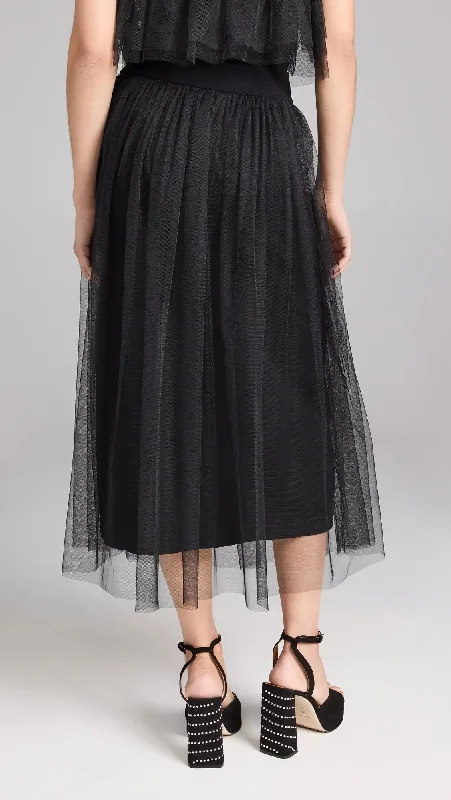 Autumn Cashmere Gathered Skirt with Tulle