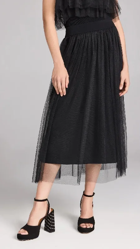 Autumn Cashmere Gathered Skirt with Tulle