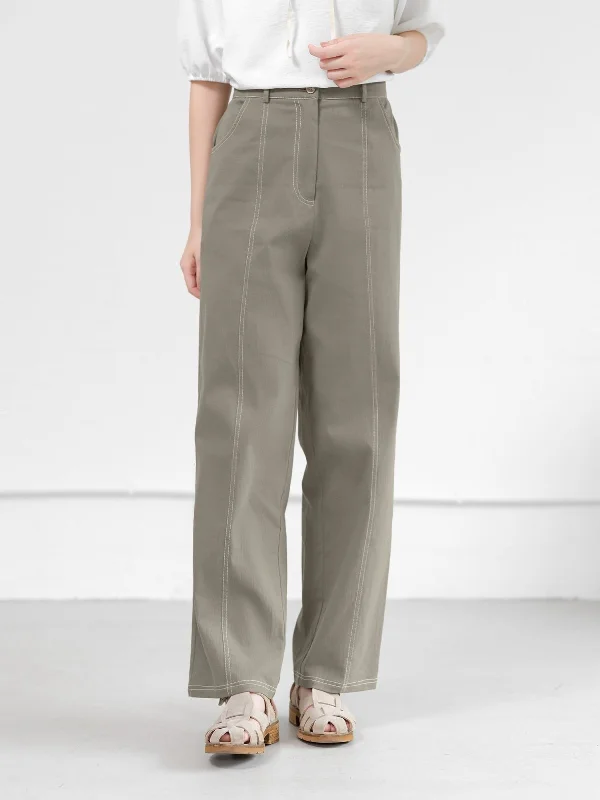 Marian Contrast Stitch Trousers*