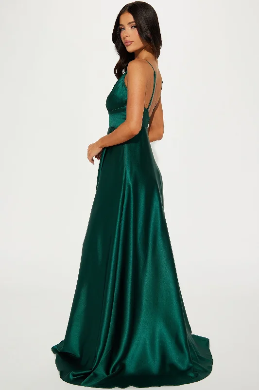 Ashlynn Satin Gown - Hunter