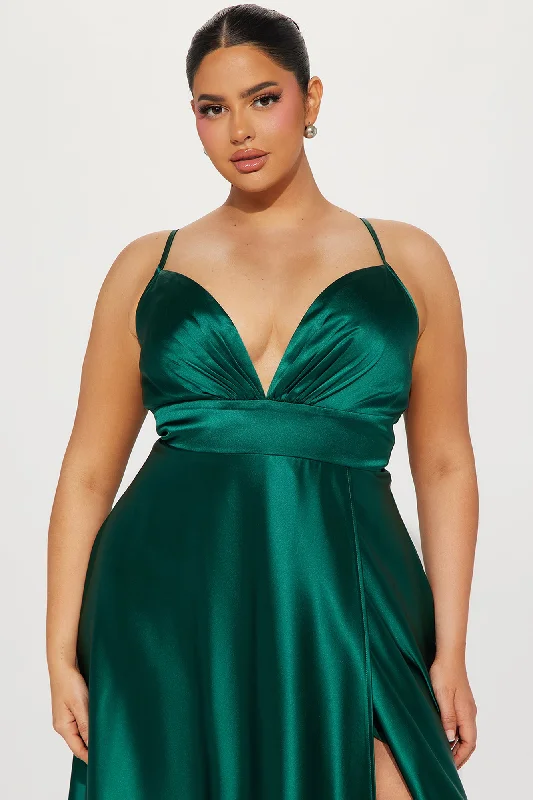 Ashlynn Satin Gown - Hunter