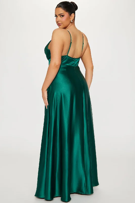 Ashlynn Satin Gown - Hunter