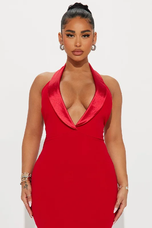 Black Tie Only Maxi Dress - Red