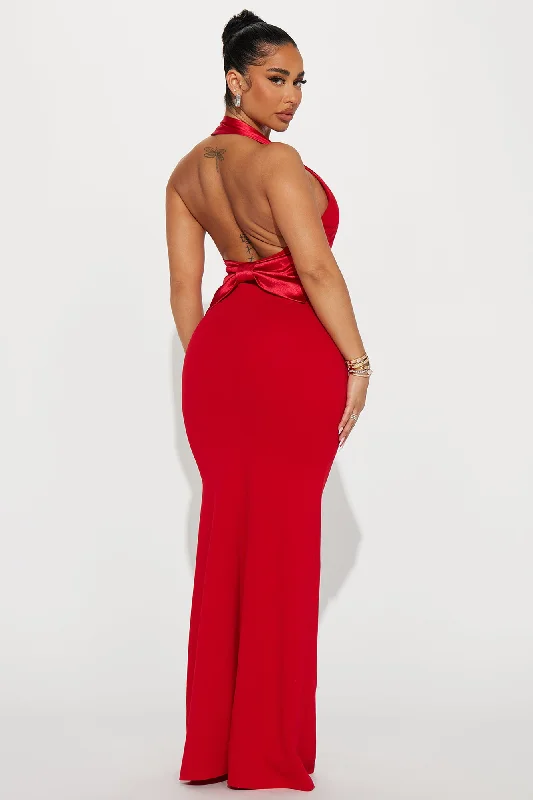 Black Tie Only Maxi Dress - Red