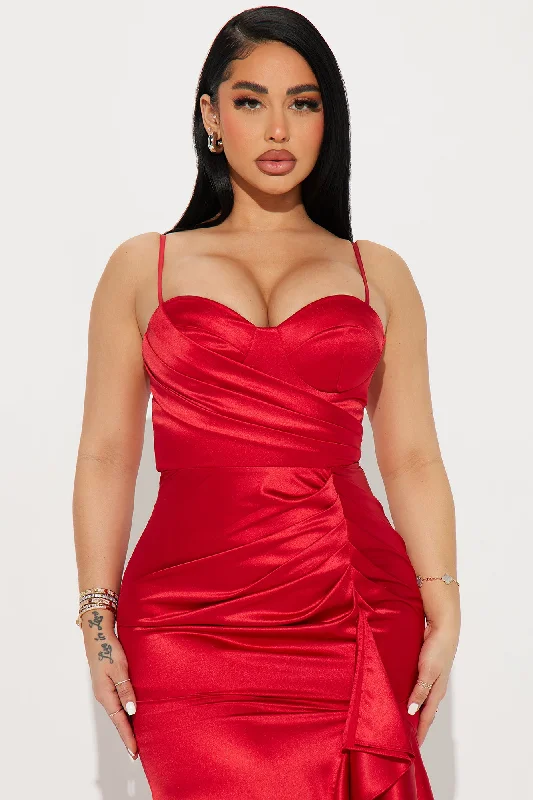 Camilla Satin Gown - Red