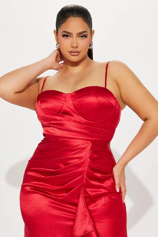 Camilla Satin Gown - Red