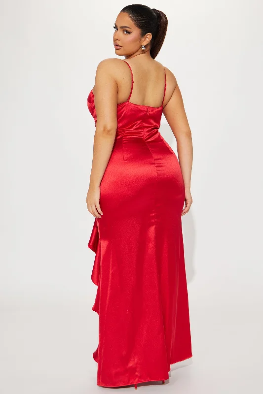 Camilla Satin Gown - Red