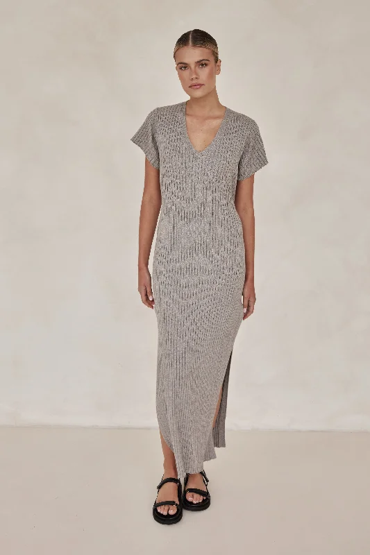 Castello Knit Maxi Dress (Grey)