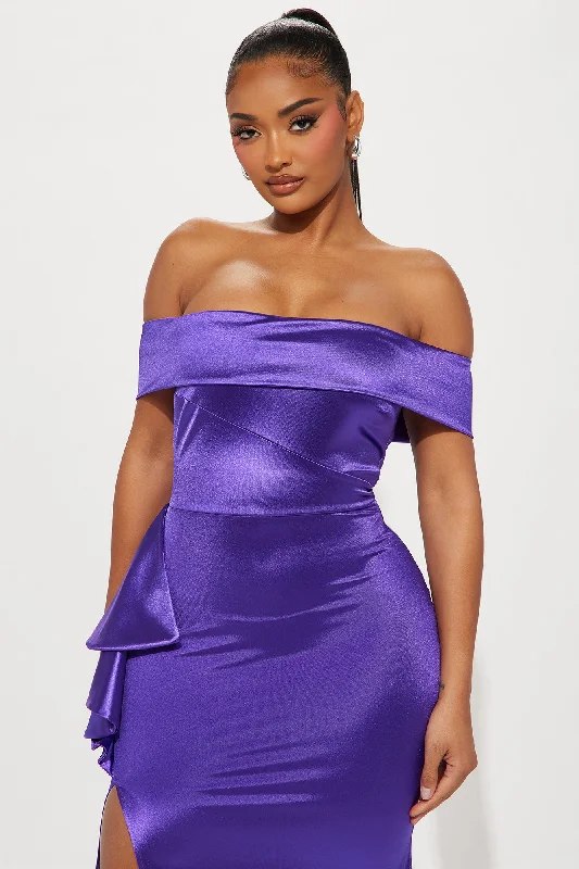 Coralie Off Shoulder Gown - Purple