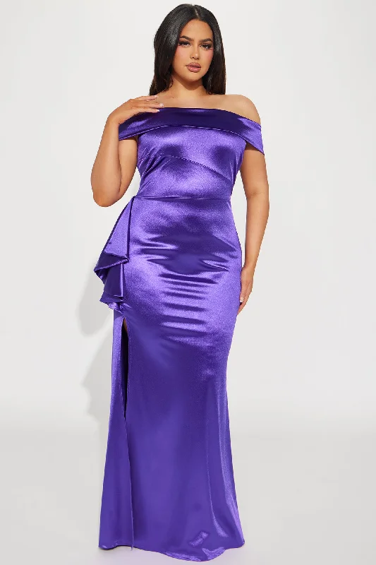 Coralie Off Shoulder Gown - Purple