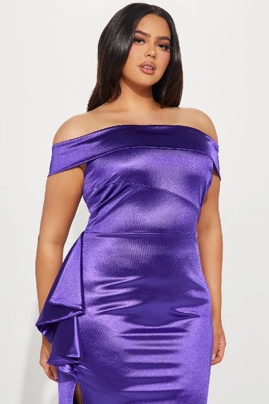 Coralie Off Shoulder Gown - Purple