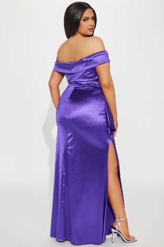 Coralie Off Shoulder Gown - Purple