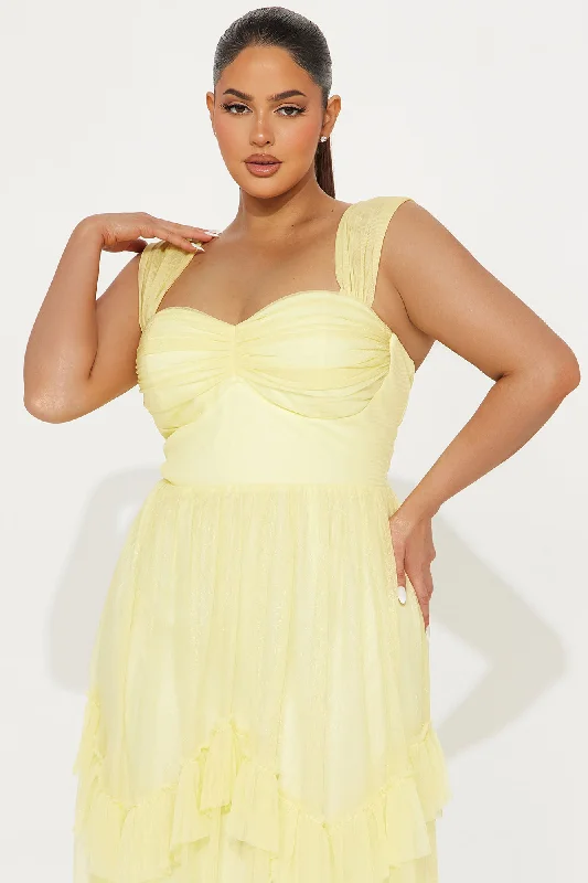 Enchanted Night Chiffon Gown - Yellow