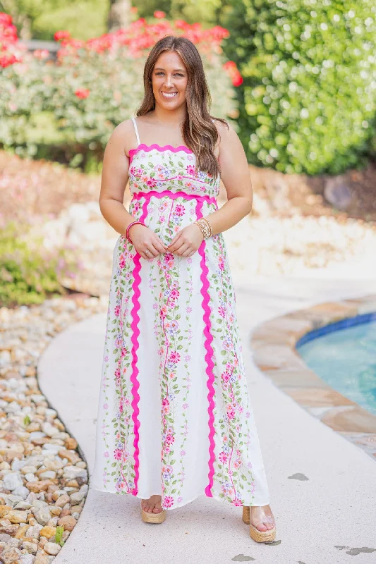 Floral Blessings White Maxi Dress