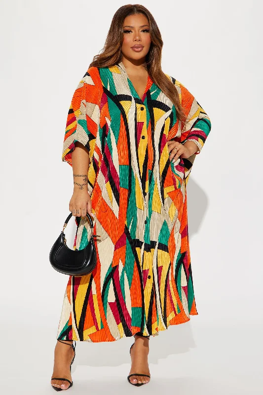 Isa Plisse Maxi Dress - Multi Color