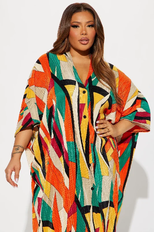 Isa Plisse Maxi Dress - Multi Color