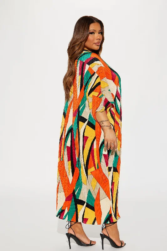 Isa Plisse Maxi Dress - Multi Color