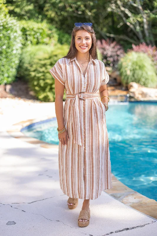 Mocha Cream Latte Maxi Dress