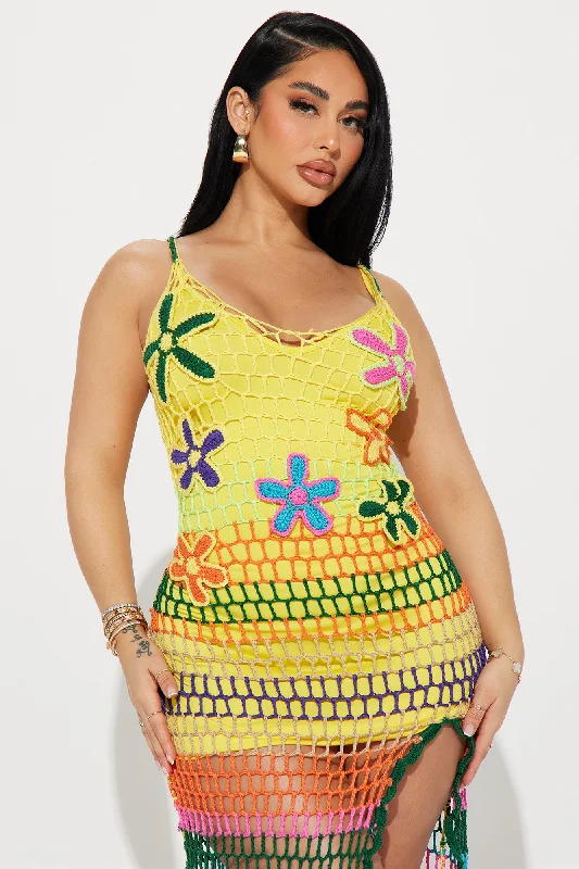 Naomi Crochet Maxi Dress - Multi Color