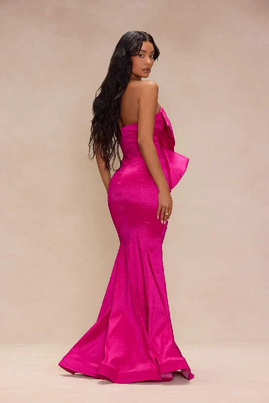 Origami Taffeta Gown - Fuchsia