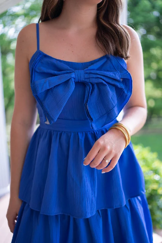 Royal Grace Blue Midi Dress