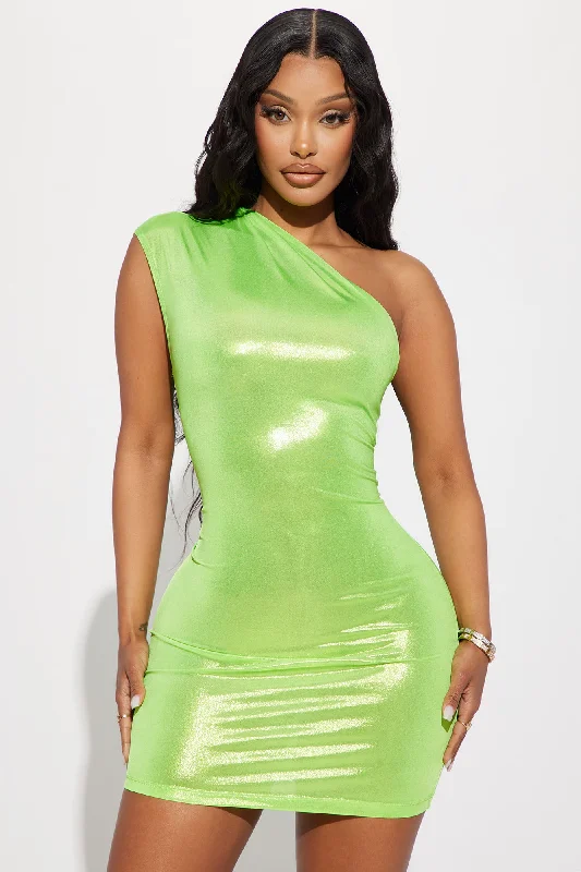 Short Temper Mini Dress - Neon Green