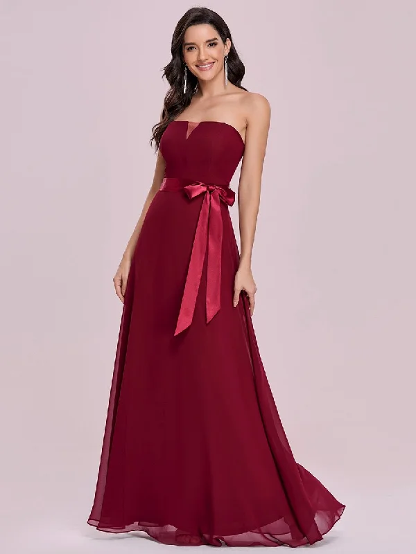 Simple Off Shoulder Wholesale Maxi Bridesmaid Dress