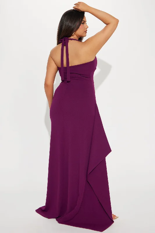 Taylor Crepe Gown - Plum