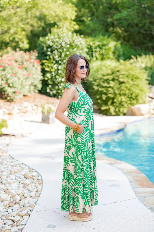 THML Green Jungle Midi Dress