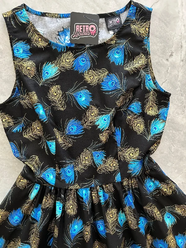 5175 Peacock Feathers Vintage Dress